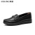 奥康（Aokang）女鞋休闲豆豆鞋舒适软底套脚妈妈鞋新款 黑色 38
