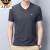 AEXP阿玛EA7XP尼旗下冰丝短袖t恤男夏季装V领速干休闲男士半袖T恤衫 灰色122 165/M