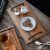 CH日式咖啡厅家用早餐面包点心寿司相思木托盘茶盘长形双耳带把 相思木托盘-白色把手大号