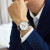 卡罗莱（CALUOLA）男士手表机械表名十大品牌防水皮带时尚商务休闲2023年新款男表潮 皮白面黑皮
