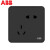 ABB开关插座纤悦黑系列一开五孔双USB86型面板套装 四开双控AR141-885