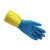 DELTAPLUS/代尔塔 201330 双色天然乳胶手套 VE330BJ 1副 蓝黄色 8.5码