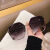 尼基科女生墨镜2024款太阳眼镜女无框切边女网红防紫紫外线时尚显瘦墨镜 好品质-高清-防紫外线-渐进茶色 送-镜盒镜布