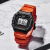 卡西欧（CASIO）手表男女网球复古小方块学生防水运动表电子手表 W-218H-4B2