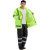 大杨RF733反光雨衣雨裤套装 荧光绿176-180 防汛救援分体双层透气防雨服