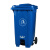 240L户外垃圾桶带盖带轮环卫大号垃圾箱移动分类大型废物桶100升 120L特厚中间脚踩军绿色