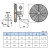 汉河 摇头扇 壁挂式风扇工业排风扇 单位：台 定制 FB-500/380V 落地式
