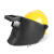 OIMG高空作业电焊面罩氩弧焊变光头戴式插配安全帽面屏电焊帽焊工专用 白安全帽+插槽式高空面罩