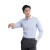 中神盾 2521 男式长袖衬衫修身韩版职业商务衬衣 蓝色竖条纹拼白领 48码 (100-499件)
