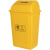 定制摇盖垃圾桶医院黄色垃圾箱带盖废物收纳桶诊所垃圾筒加厚 60升无盖桶 黄色