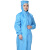 者也 连体连帽防静电服 1件 蓝色实验室电子厂防尘劳保工作衣 3XL码