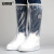 安赛瑞 高筒防雨鞋套 便携防滑防雪防水雨具 非一次性加厚底雨靴套 白色透明 2XL 3G00041