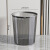 铸固 透明垃圾桶 家用大号卫生间圆口厨房纸篓客厅ins风高颜值加厚收纳 小号透明灰