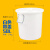 垃圾桶大号商用带盖家用厨房加厚卫生桶容量户外环卫工业塑料圆桶 50L白色带盖送袋子送水瓢