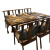 洛松新中式餐桌实木水曲柳饭桌小户型禅意长方形桌现代别墅餐厅餐桌椅歺桌 餐椅