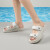 回力（Warrior）凉鞋女夏季外穿一字带拖鞋平底沙滩鞋女鞋 WSL(WZ)-0646 米色 38 