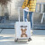 酷奇袋鼠（KUQIDAISHU）儿童行李箱女可坐18英寸小型登机拉杆箱铝框旅行箱飞机卡通密码箱 铝框专柜银/暴力熊 18英寸正方形