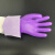 洗碗手套橡胶防水胶皮加绒洗衣服 乳胶加厚厨房耐用保暖清洁家务 不加绒35厘米长紫色 L