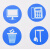 稳斯坦 （5个装）桌面物品定位贴定位标志标识6S5S蓝色办公规范标签标志 10*10cm 花盆 W542