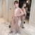 锦丽唯女童套装春装2022新中大儿童网红春秋季运动韩版小女孩两件套潮 粉色粉格子西装套 110cm