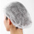 海斯迪克 一次性头套 白色(100个）无纺布帽子条形隔离圆发帽罩厨房打扫无尘帽套双筋