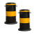 聚远 JUYUAN 1001钢管警示柱 黄黑色隔离桩 路桩 铁立柱防撞柱 219×400mm 壁厚1.5 固定式 不含膨胀螺栓