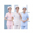 【JD健康】南丁格尔护士服分体套装短袖夏季两件套制服长袖女口腔 偏襟立领短袖粉色上衣+裤子 XL