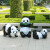 晗畅菲霓丝缘户外卡通几何大熊猫玻璃钢仿真动物雕塑园林景观小品 墨绿色 新款熊猫4