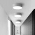初构想北欧客厅LED吸顶灯卧室圆形灯变光大气阳台简约灯具三色黑白薄 60CM白款 LED白光