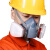梅安7502防毒面具喷漆专用煤矿防尘口罩化工气体粉尘工业油漆 防电焊烟 KN100 松工7502防毒（蓝色）七件套