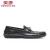 奥康（Aokang）男鞋 2022春季商务休闲皮鞋套脚舒适乐福鞋商场同款 黑色1221514004 40