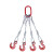 艾科堡 钢丝绳吊索具4.7吨3米4腿美式货钩压制钢丝绳组合吊具起重吊钩索具二肢三肢四肢AKB-GSS-08 红色