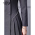 法帝旗（FADIQI）品牌连衣裙时尚小个子百褶裙2023秋装新款双排扣长袖裙子 黑色 S