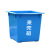 塑料40L加厚无盖清洁箱60升大果壳箱学校分类垃圾桶户外方形 40L清洁箱蓝色