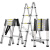 ONEVAN梯子折叠伸缩人字梯铝合金加厚工程便携室内多功能升降竹节梯 多功能3.7+3.7米【加厚款40