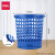 得力（deli）垃圾桶家用办公经典圆形直桶带压圈不锈钢垃圾桶/纸篓/清洁桶 系列 塑料网状 26cm（9553）