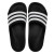 Adidas阿迪达斯凉拖男鞋女鞋夏季新款三条纹一字拖运动鞋休闲沙滩凉鞋 GZ5922【黑色三条纹】 39