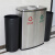 迪恩斯（DEANS）不锈钢垃圾分类垃圾桶办公室商用室内双桶无盖大号两分类环保垃圾箱 D-218F