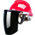 工孚 安全帽式支架面屏面罩防护冲击头戴式焊帽 单位：套 【红】安全帽+支架+黑屏 