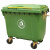 660升环卫大容量大型盖带轮绿色车垃圾箱小区l 660升特厚进口料绿色带轮带盖