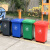30l塑料分类垃圾桶户外大号带轮带盖商用饭店工业翻盖拉圾箱 50升加厚款蓝色（无轮） 送1卷配套垃圾袋