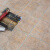 pvc地板砖贴纸防水耐磨自粘地板革厨房垫仿瓷砖阳台加厚地贴 桔红色 每件5平方