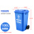 户外垃圾分类垃圾桶大号带盖商用餐饮厨房物业环卫240升 100L可回收垃圾 带轮特厚(约10.