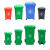 苏识 YJ-A043 户外大号加厚垃圾桶 100升带四轮带盖子分类标识 绿色