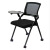 链工 办公椅子带靠背可折叠会议椅软靠背软坐垫座椅 黑色带椅轮写字板520*600*850mm