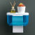 定制壁挂卫生间卫生纸盒防水式厕所适用于纸盒抽纸巾免置物架打孔 单层透明蓝大号