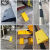 康迪普 减速带橡胶斜坡垫路沿坡台阶垫马路门槛垫塑料上坡爬坡三角垫 加厚黄色_15厘米高度