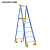 稳耐（werner）玻璃钢单侧平台人字梯（带轮自锁）梯长2.85米六步梯承重170kg施工作业登高梯P170-6CN FG