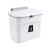益美得 XFL3089壁挂式垃圾桶卫生间悬挂垃圾桶7升白色-有盖+挂钩+刮板+无痕贴