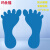 玛仕福 脚印地贴蓝色（1对） 幼儿园学校防水耐磨脚丫贴纸12*24cm